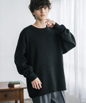 オーバーサイズ配色リブワッフルニットプルオーバーセーター	14546