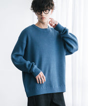 オーバーサイズ配色リブワッフルニットプルオーバーセーター	14546