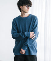 オーバーサイズ配色リブワッフルニットプルオーバーセーター	14546