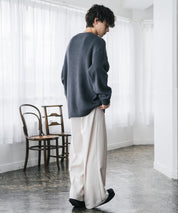 オーバーサイズ配色リブワッフルニットプルオーバーセーター	14546