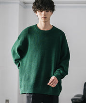 オーバーサイズ配色リブワッフルニットプルオーバーセーター	14546