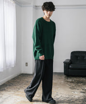 オーバーサイズ配色リブワッフルニットプルオーバーセーター	14546