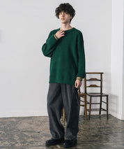 オーバーサイズ配色リブワッフルニットプルオーバーセーター	14546