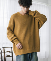 オーバーサイズ配色リブワッフルニットプルオーバーセーター	14546