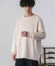 オーバーサイズ配色リブワッフルニットプルオーバーセーター	14546