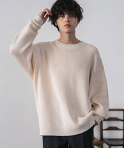 オーバーサイズ配色リブワッフルニットプルオーバーセーター	14546