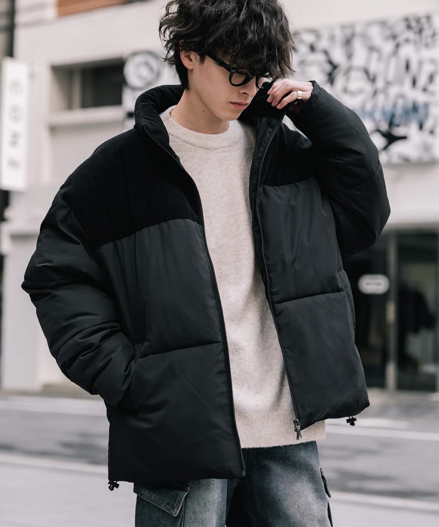 新色追加 オーバーサイズ リアルダウン × 機能性ファイバーダウン ハイブリッドジャケット 14547