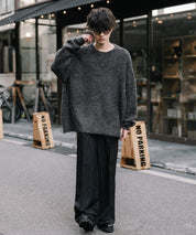 オーバーサイズウール混ミックス糸プルオーバーニットセーター 14548