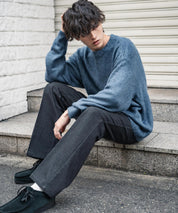 オーバーサイズシャギーニットセーター/クルーネック長袖プルオーバー 14549