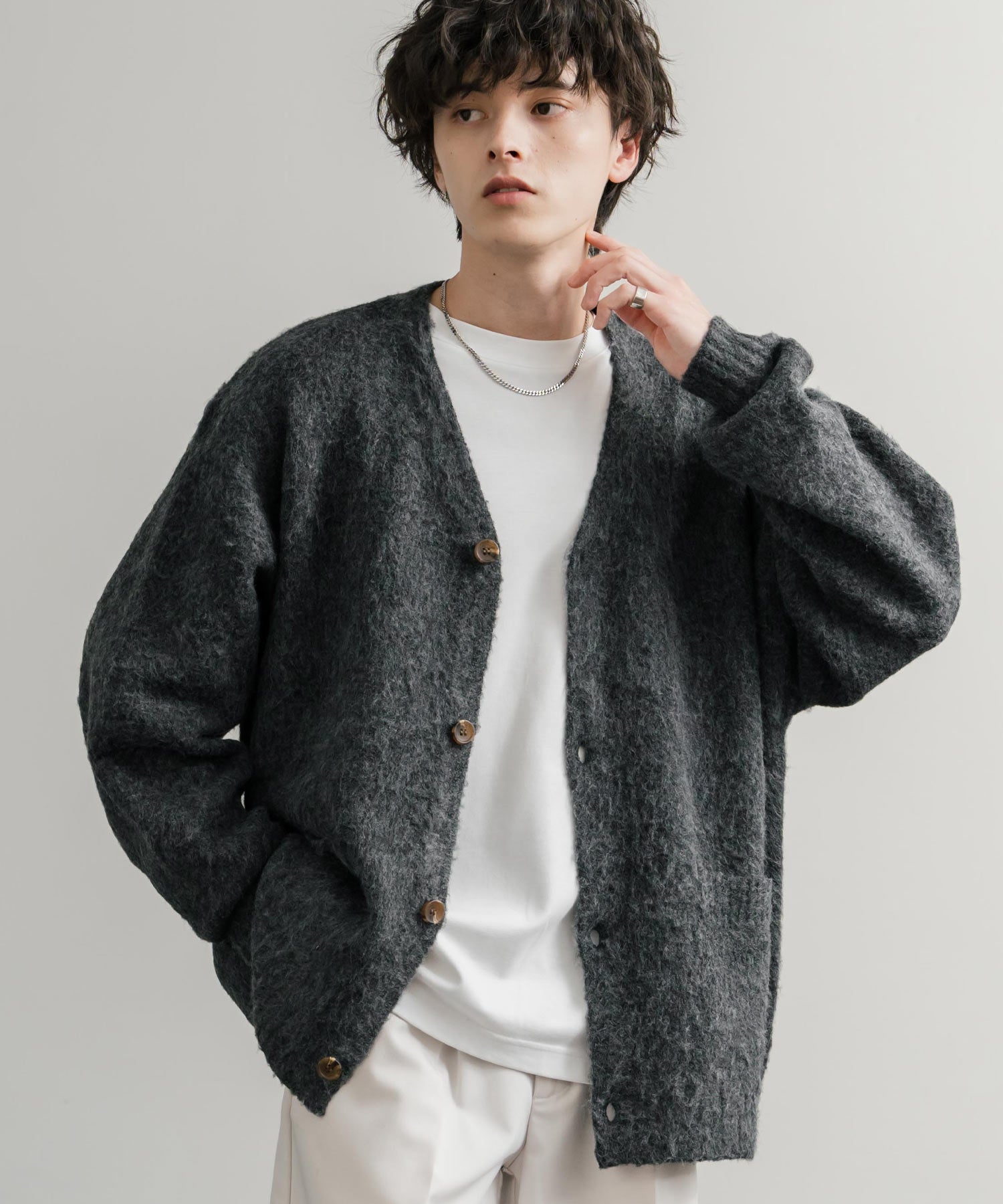 ICB シャギーニット　カーディガン　ブルゾン　アイシービー　オーバーサイズ org.jpg