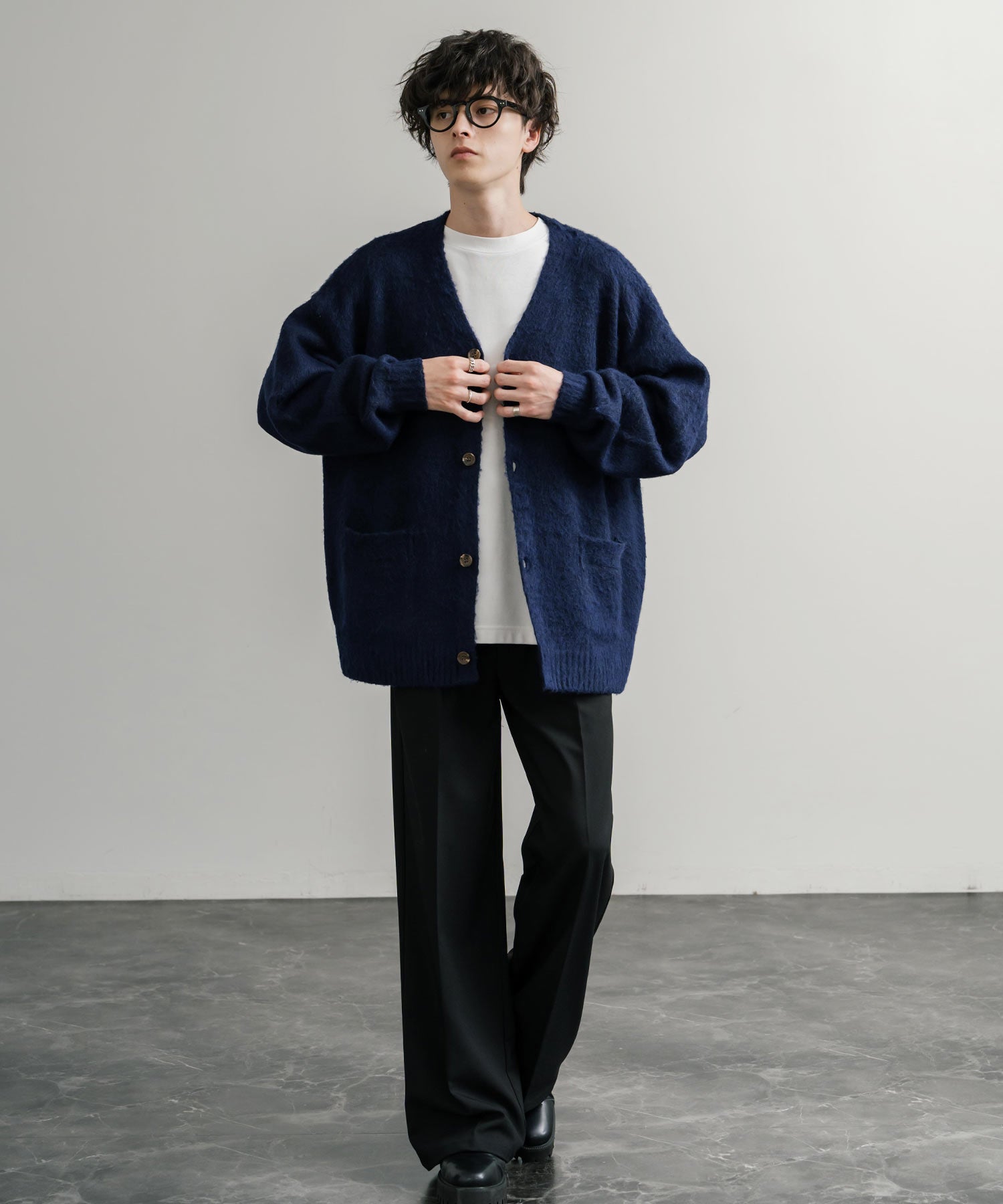 ICB シャギーニット　カーディガン　ブルゾン　アイシービー　オーバーサイズ org.jpg