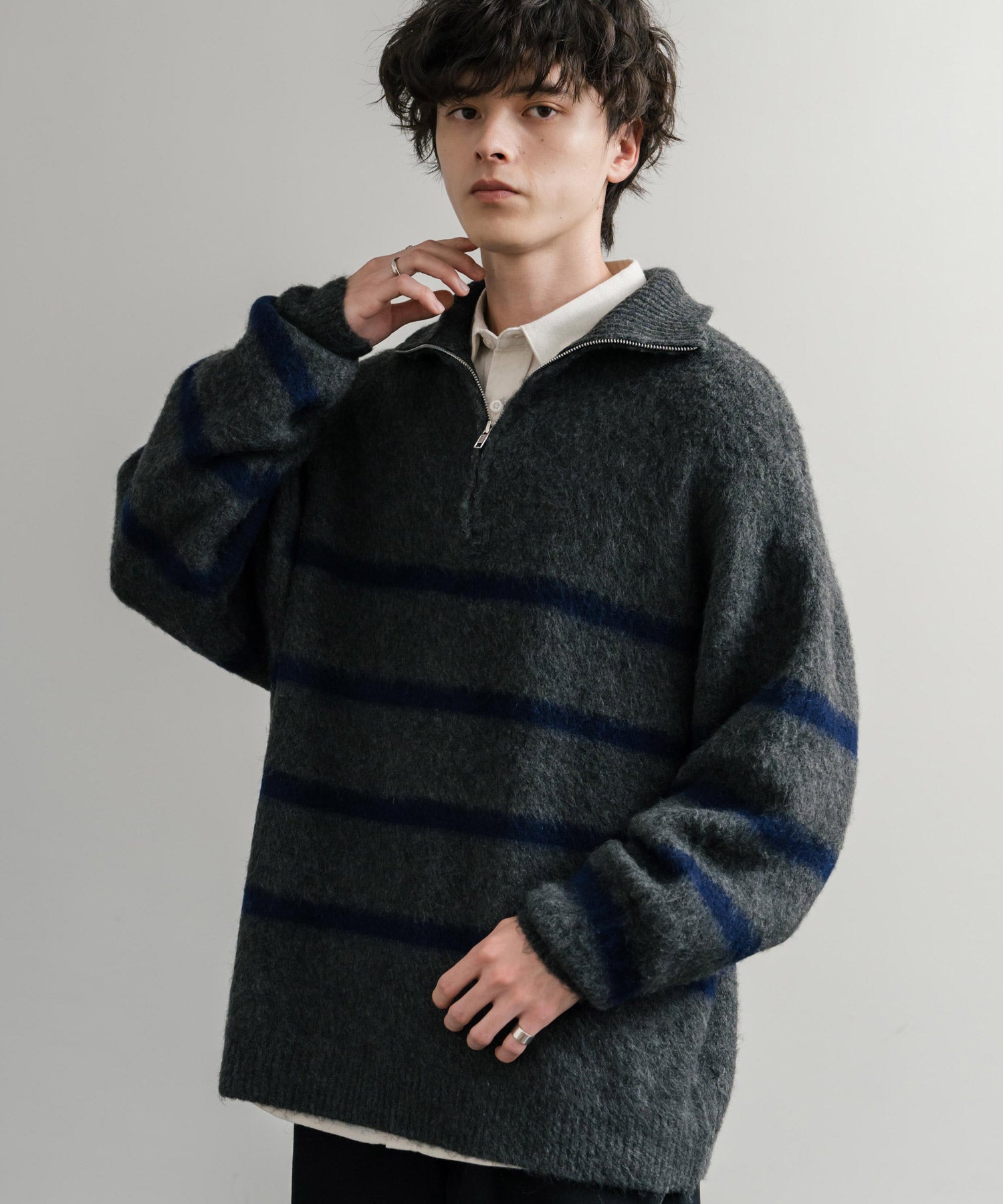 モヘアタッチハイネックニット 14551