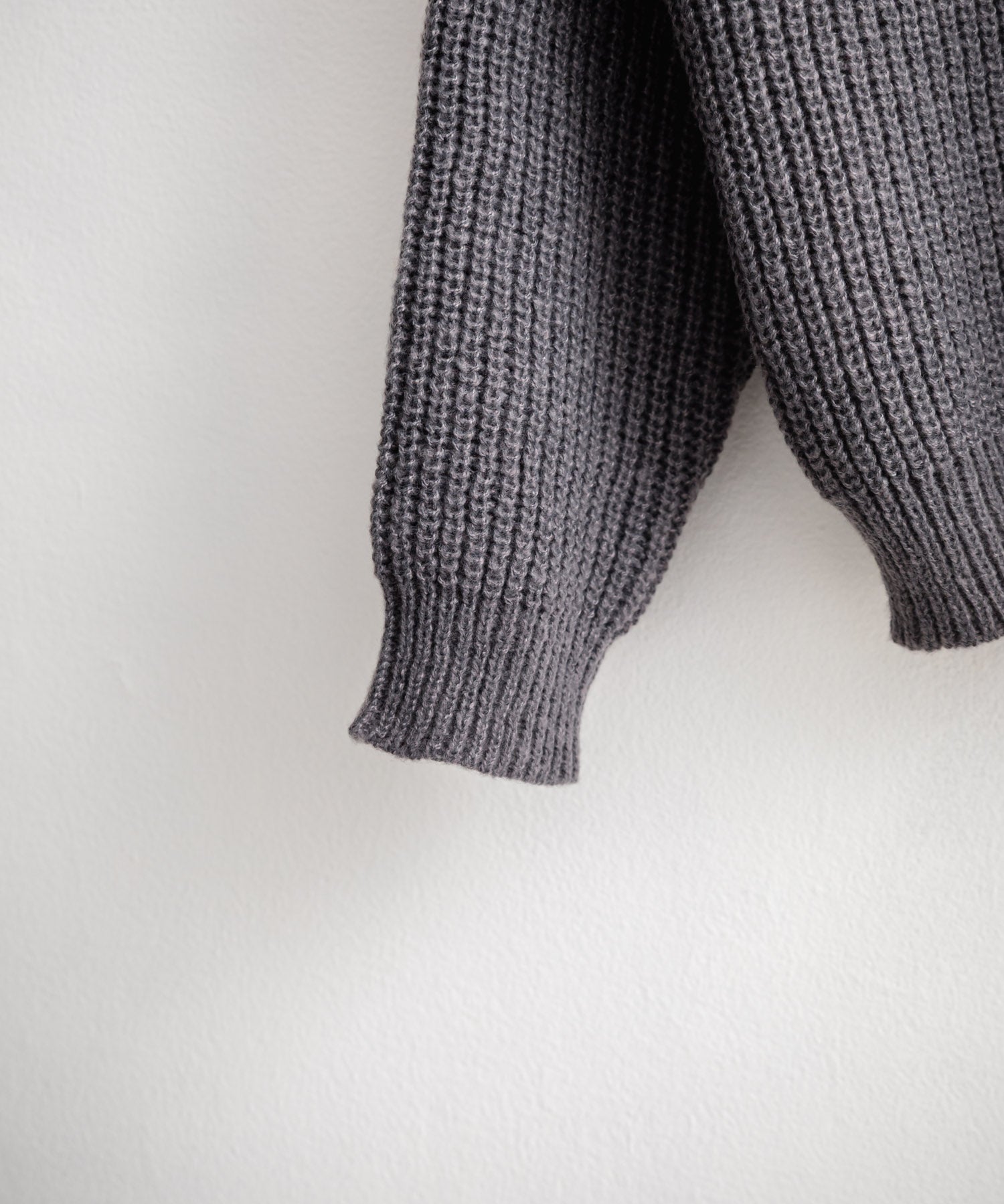 オーバーサイズ畦編みクルーネック長袖ニットセーター 14552