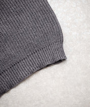 オーバーサイズ畦編みクルーネック長袖ニットセーター 14552