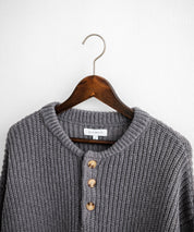 新色追加 オーバーサイズ畦編みヘンリーネックニットセーター	 14554