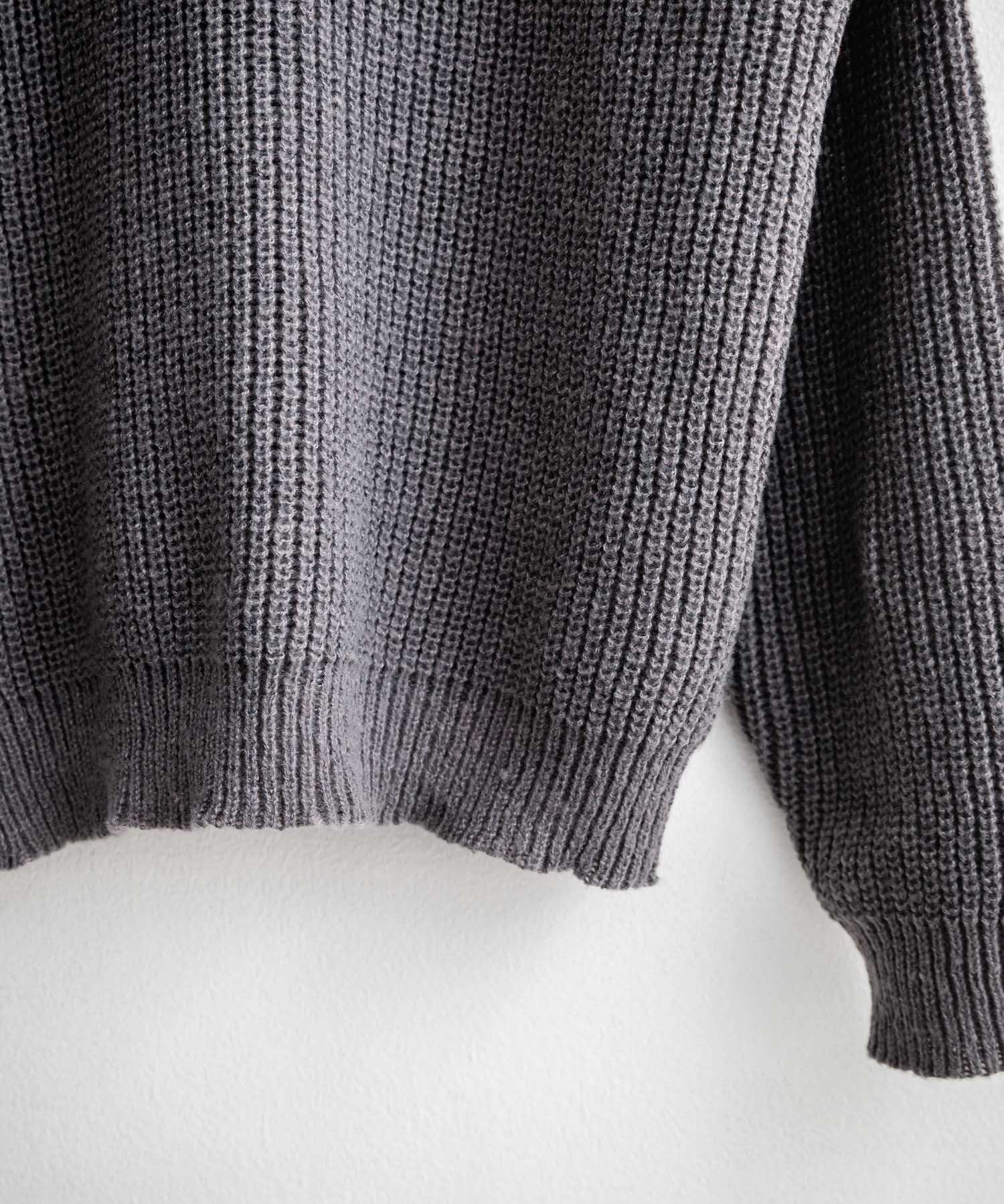 新色追加 オーバーサイズ畦編みヘンリーネックニットセーター	 14554