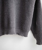 新色追加 オーバーサイズ畦編みヘンリーネックニットセーター	 14554