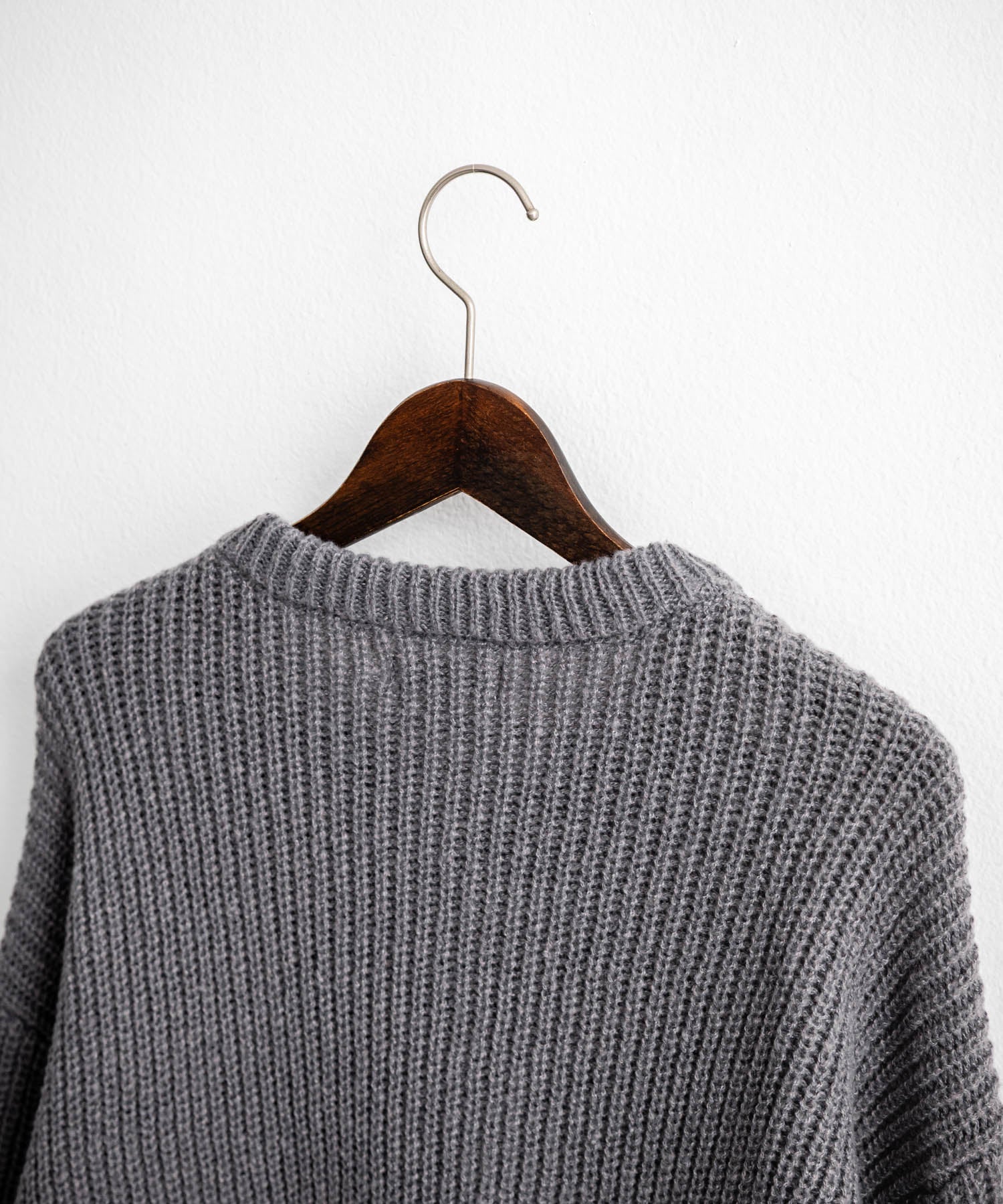 新色追加 オーバーサイズ畦編みヘンリーネックニットセーター	 14554