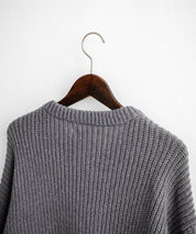 新色追加 オーバーサイズ畦編みヘンリーネックニットセーター	 14554