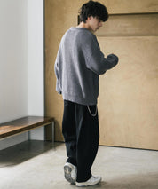 新色追加 オーバーサイズ畦編みヘンリーネックニットセーター	 14554