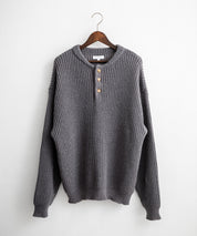 新色追加 オーバーサイズ畦編みヘンリーネックニットセーター	 14554