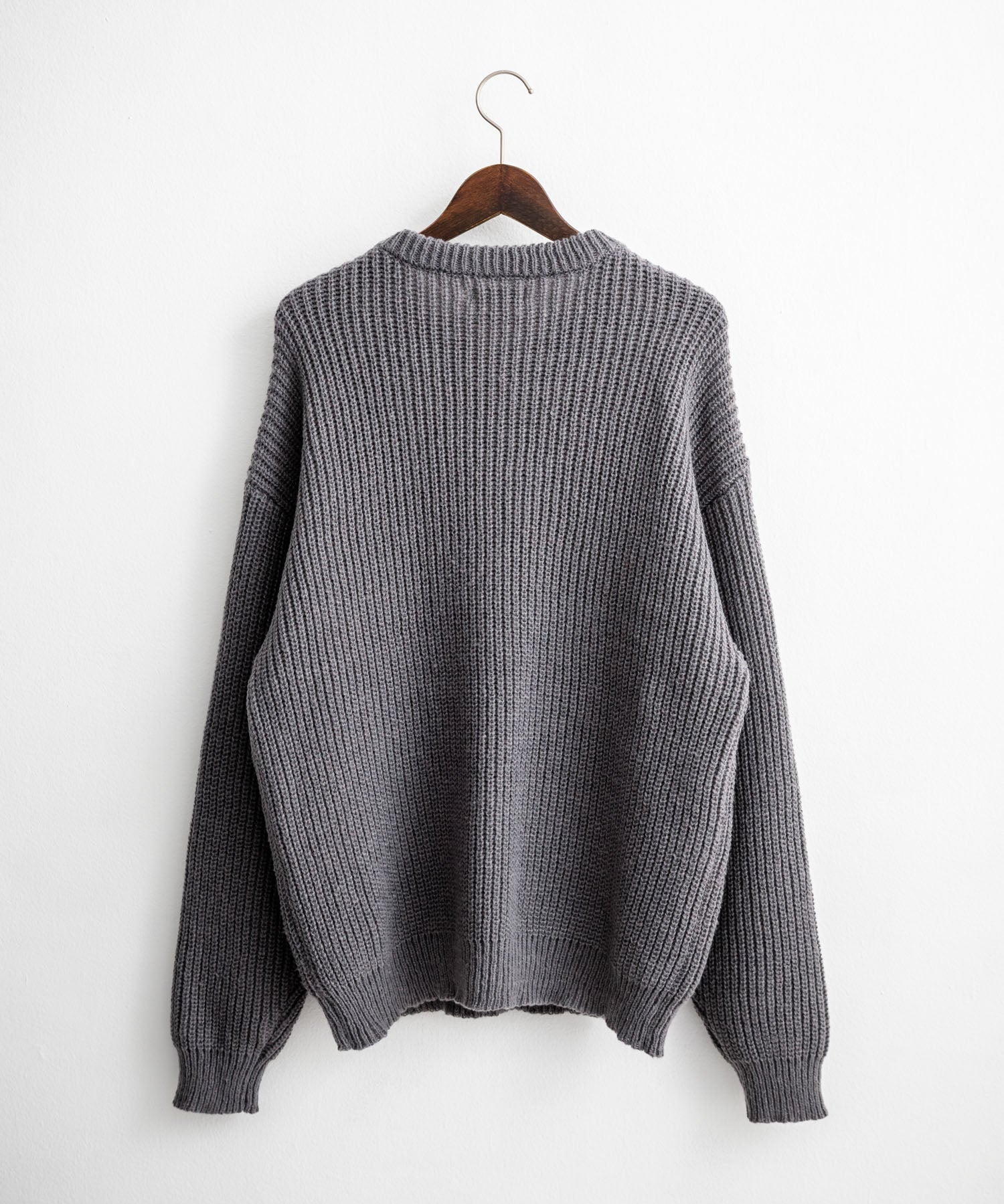 新色追加 オーバーサイズ畦編みヘンリーネックニットセーター	 14554