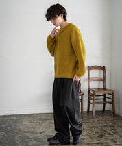 新色追加 オーバーサイズ畦編みヘンリーネックニットセーター	 14554