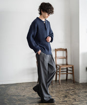 新色追加 オーバーサイズ畦編みヘンリーネックニットセーター	 14554