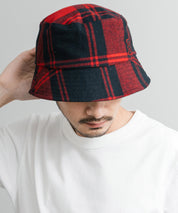 MLB Korea エムエルビーコリア Reversible Bucket Hat ワンポイントロゴ刺繍/チェック柄 リバーシブルバケットハット 14605