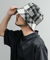 MLB Korea エムエルビーコリア Reversible Bucket Hat ワンポイントロゴ刺繍/チェック柄 リバーシブルバケットハット 14605