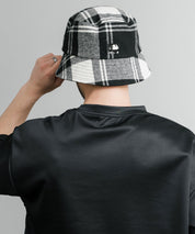 MLB Korea エムエルビーコリア Reversible Bucket Hat ワンポイントロゴ刺繍/チェック柄 リバーシブルバケットハット 14605