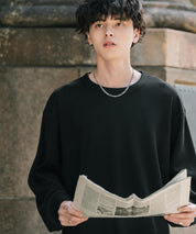 オーバーサイズ T/Cワッフルクルーネック長袖Tシャツ 14621