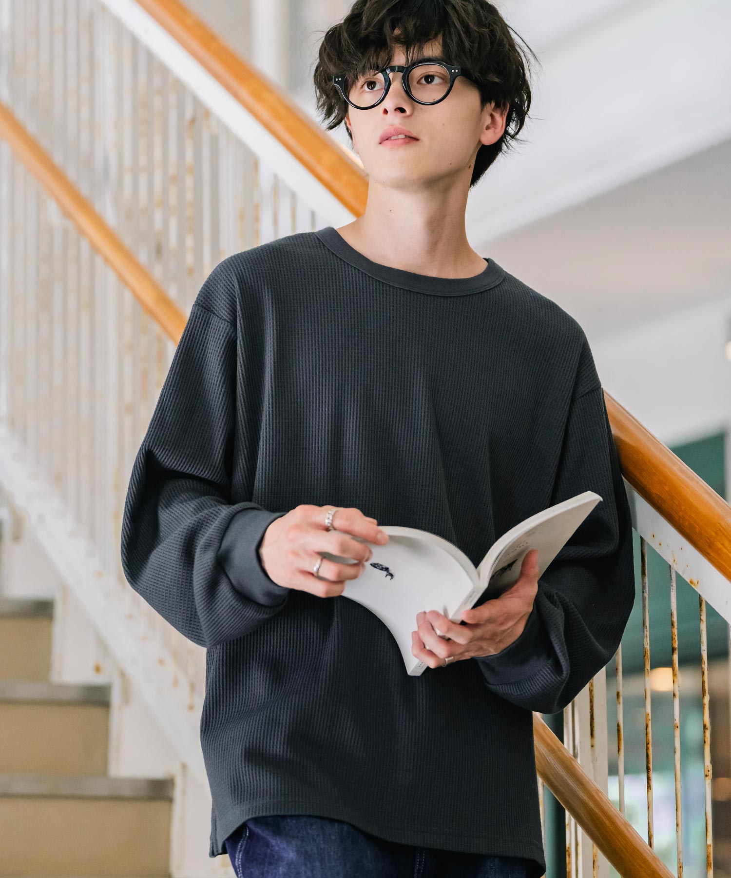 オーバーサイズ T/Cワッフルクルーネック長袖Tシャツ 14621 – Rocky Monroe