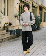 オーバーサイズ T/Cワッフルクルーネック長袖Tシャツ 14621