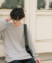 オーバーサイズ T/Cワッフルクルーネック長袖Tシャツ 14621