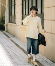 オーバーサイズ T/Cワッフルクルーネック長袖Tシャツ 14621