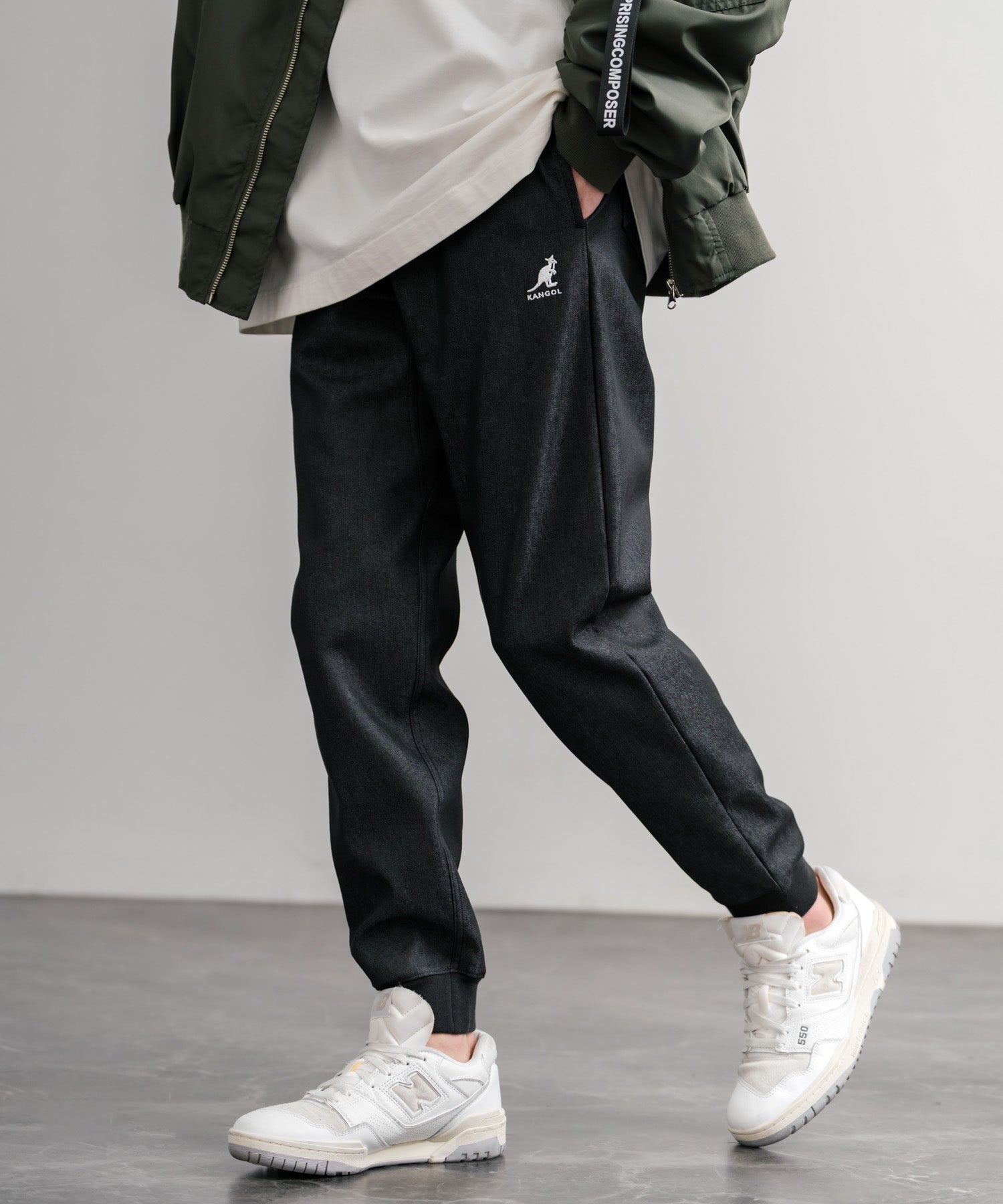 KANGOL カンゴール 別注コラボ蓄熱裏フリースヒートテーパードジョガーイージーパンツ 14622
