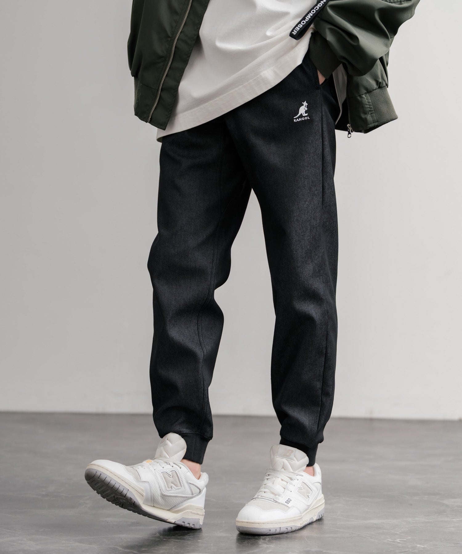 KANGOL カンゴール 別注コラボ蓄熱裏フリースヒートテーパードジョガーイージーパンツ 14622