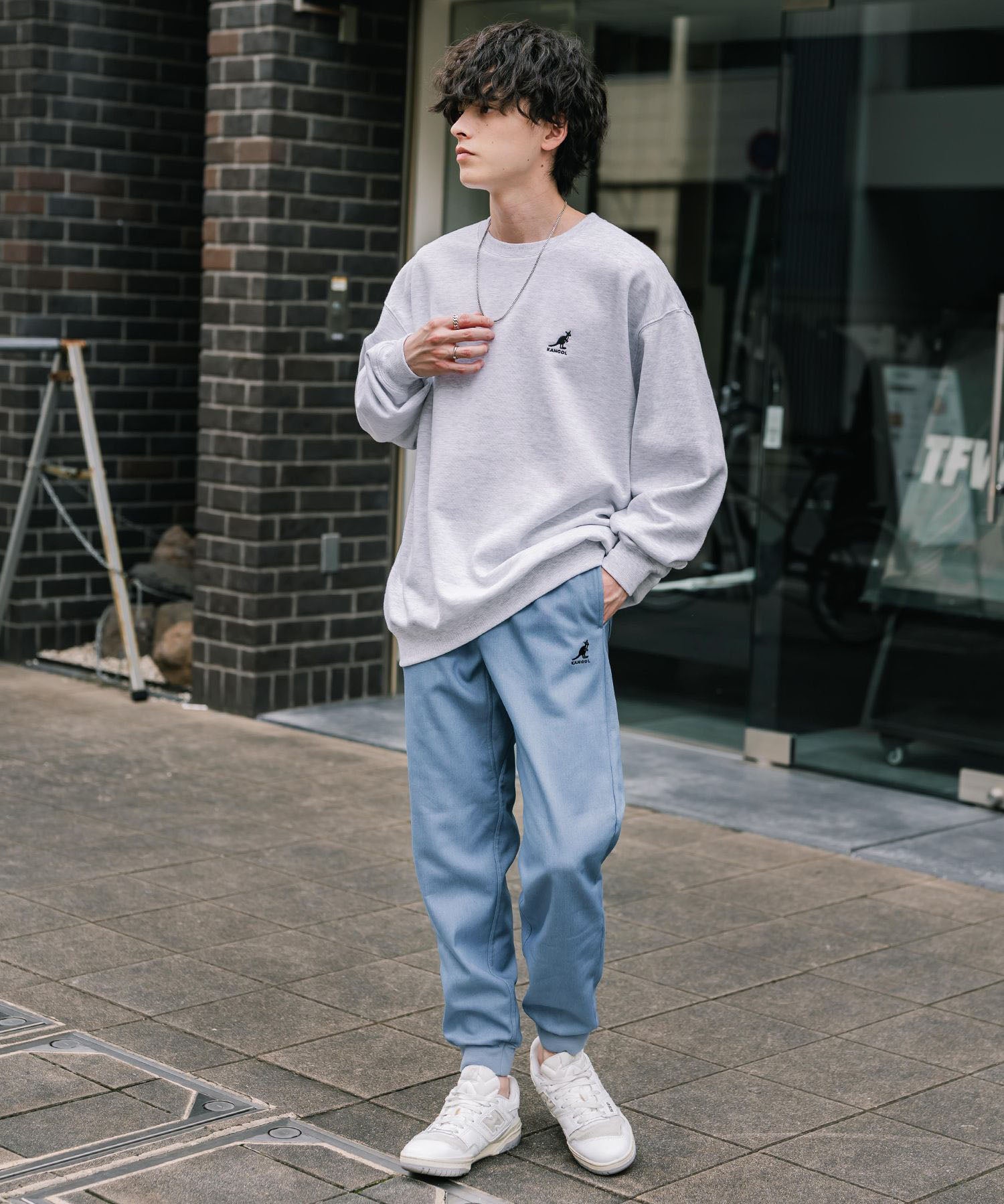KANGOL カンゴール 別注コラボ蓄熱裏フリースヒートテーパードジョガーイージーパンツ 14622