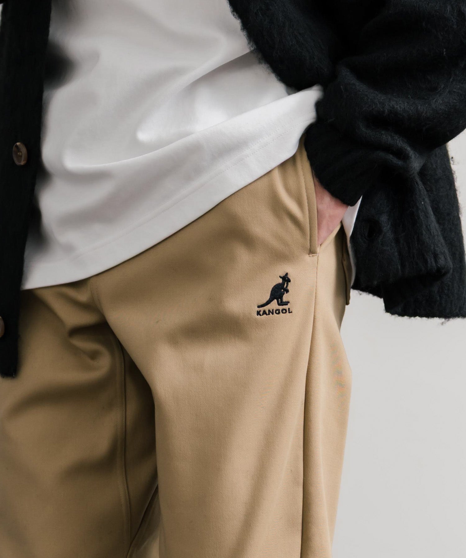 KANGOL カンゴール 別注コラボ蓄熱裏フリースヒートテーパードジョガーイージーパンツ 14622