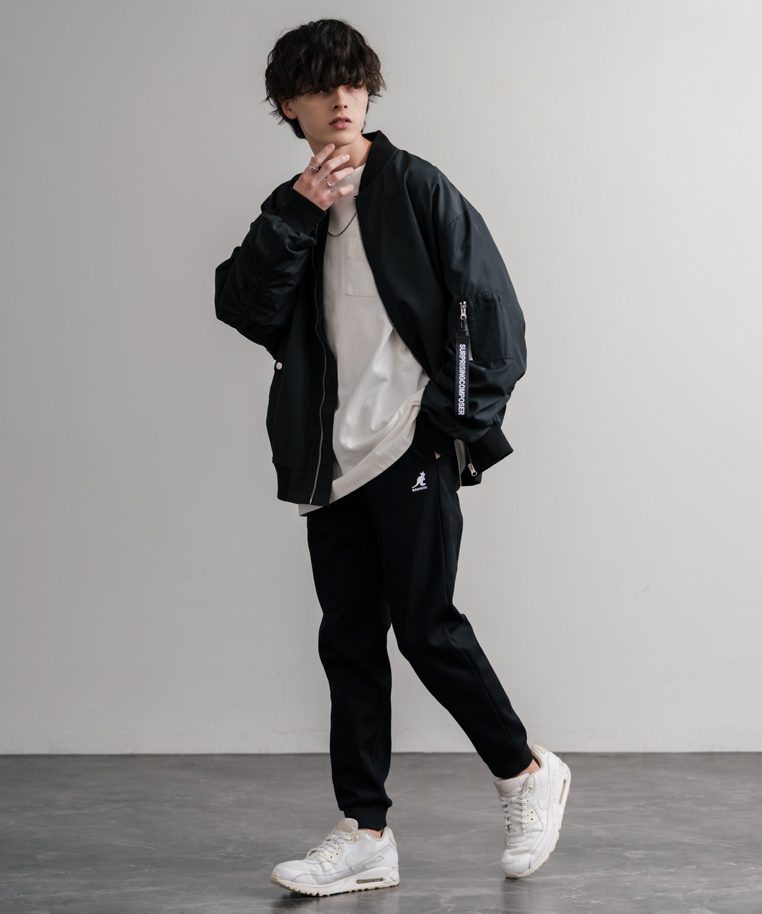 KANGOL カンゴール 別注コラボ蓄熱裏フリースヒートテーパードジョガーイージーパンツ 14622