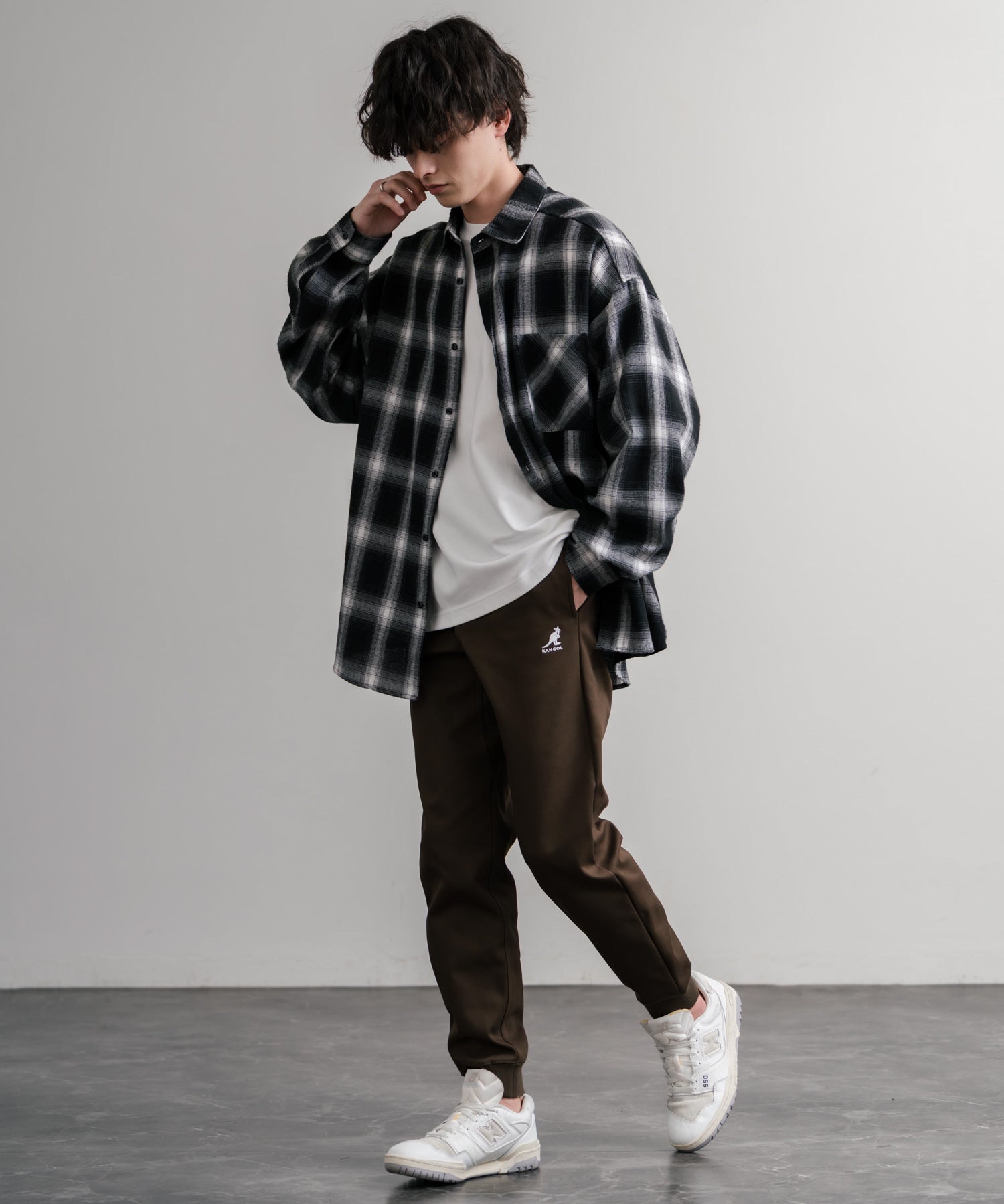 KANGOL カンゴール 別注コラボ蓄熱裏フリースヒートテーパードジョガーイージーパンツ 14622