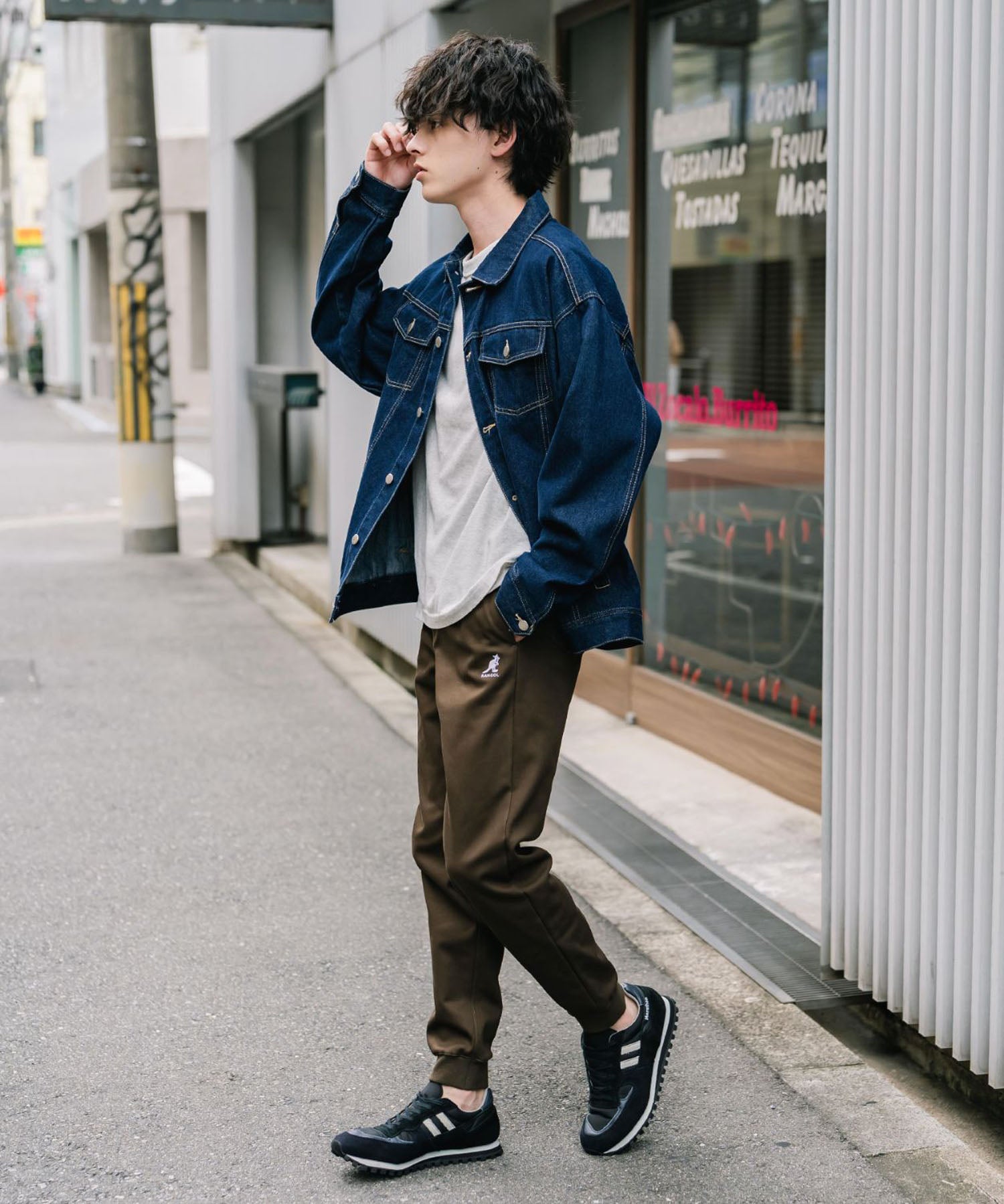 KANGOL カンゴール 別注コラボ蓄熱裏フリースヒートテーパードジョガーイージーパンツ 14622