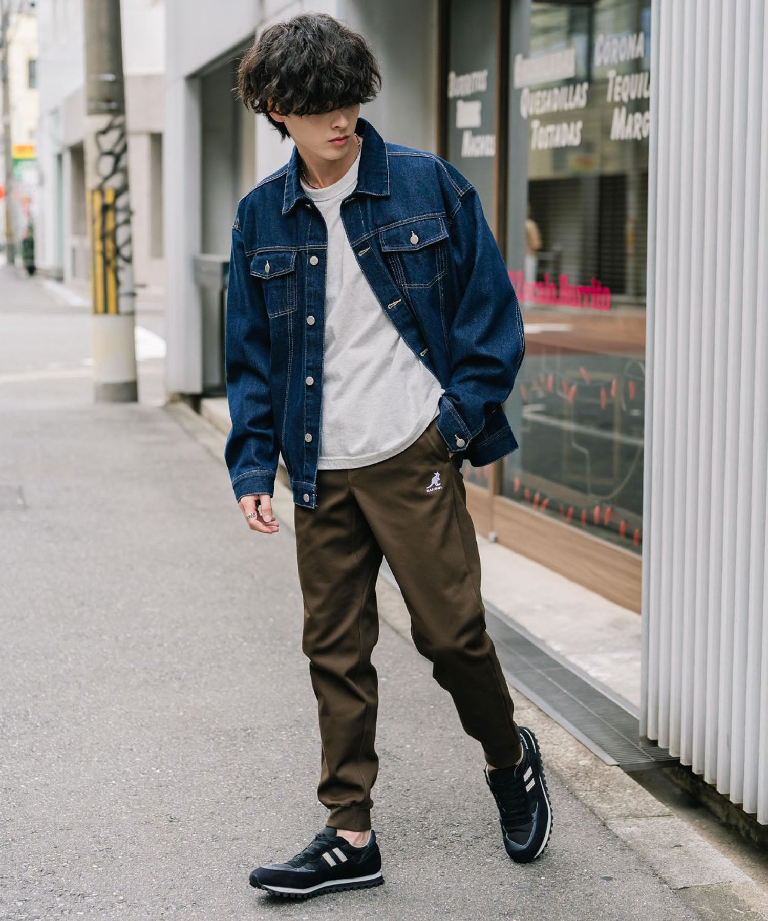 KANGOL カンゴール 別注コラボ蓄熱裏フリースヒートテーパードジョガーイージーパンツ 14622
