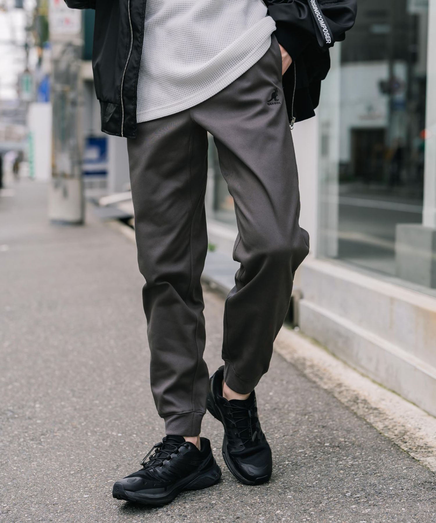 KANGOL カンゴール 別注コラボ蓄熱裏フリースヒートテーパードジョガーイージーパンツ 14622