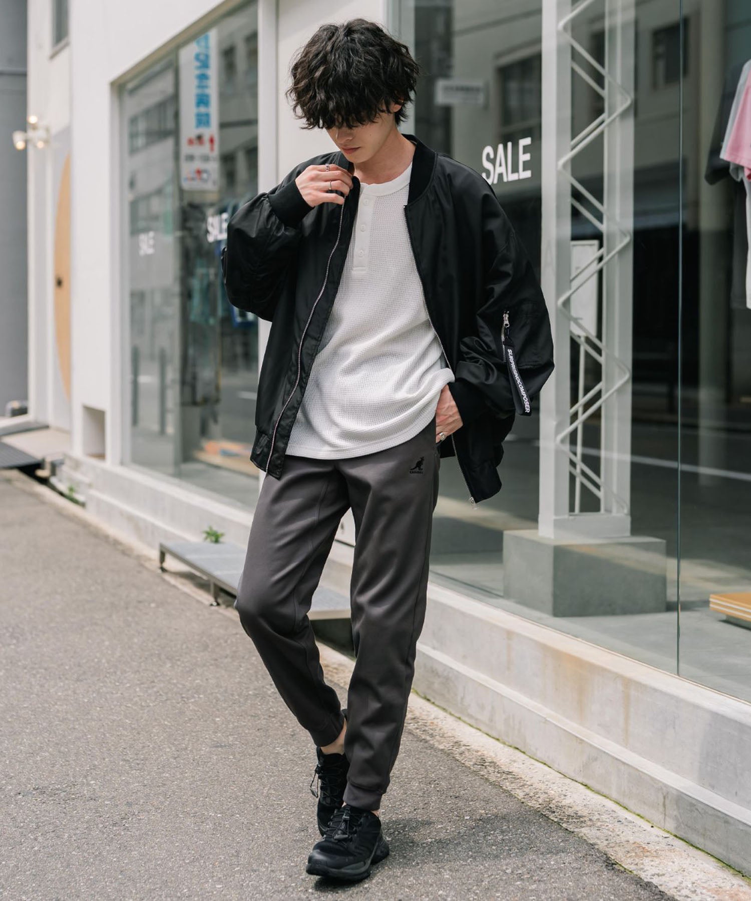 KANGOL カンゴール 別注コラボ蓄熱裏フリースヒートテーパードジョガーイージーパンツ 14622