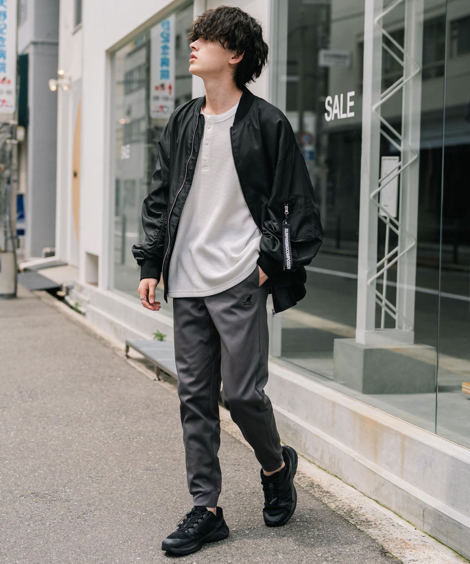 KANGOL カンゴール 別注コラボ蓄熱裏フリースヒートテーパードジョガーイージーパンツ 14622