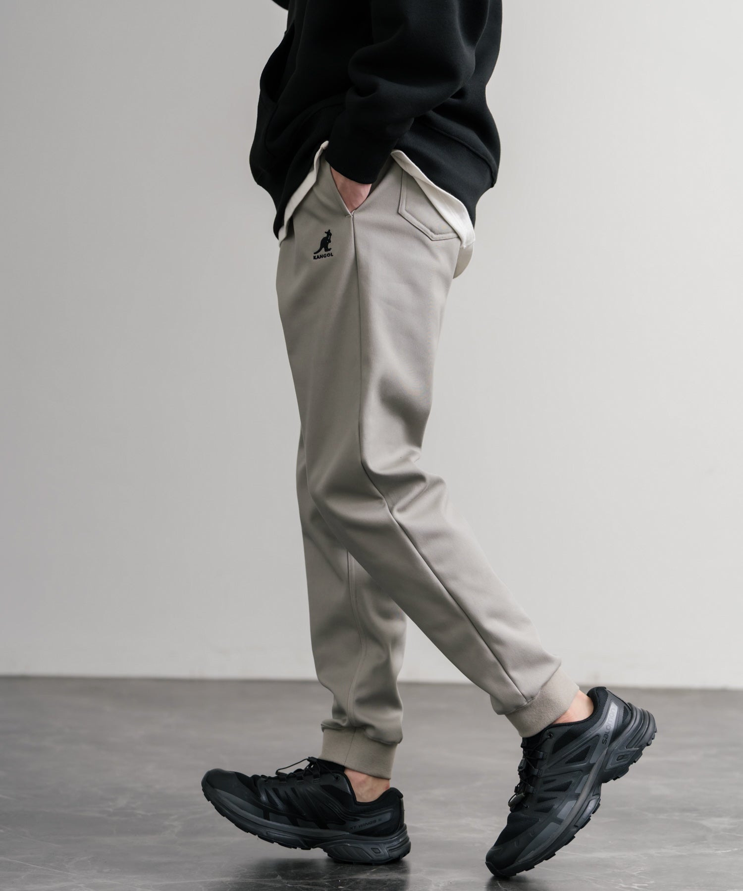 KANGOL カンゴール 別注コラボ蓄熱裏フリースヒートテーパードジョガーイージーパンツ 14622