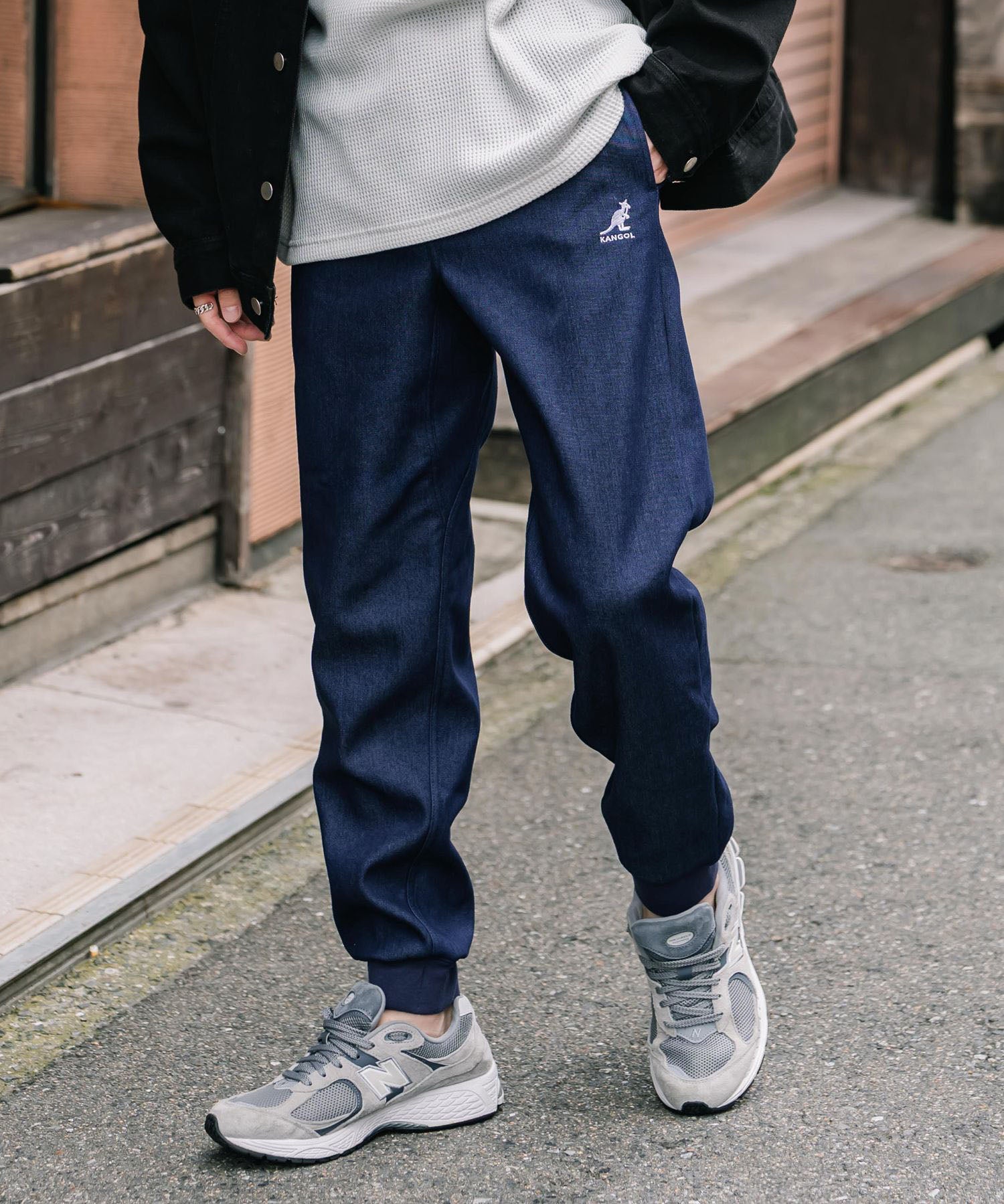 KANGOL カンゴール 別注コラボ蓄熱裏フリースヒートテーパードジョガーイージーパンツ 14622