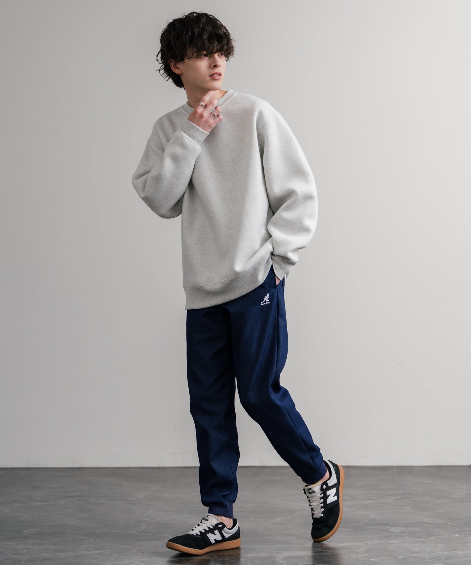 KANGOL カンゴール 別注コラボ蓄熱裏フリースヒートテーパードジョガーイージーパンツ 14622
